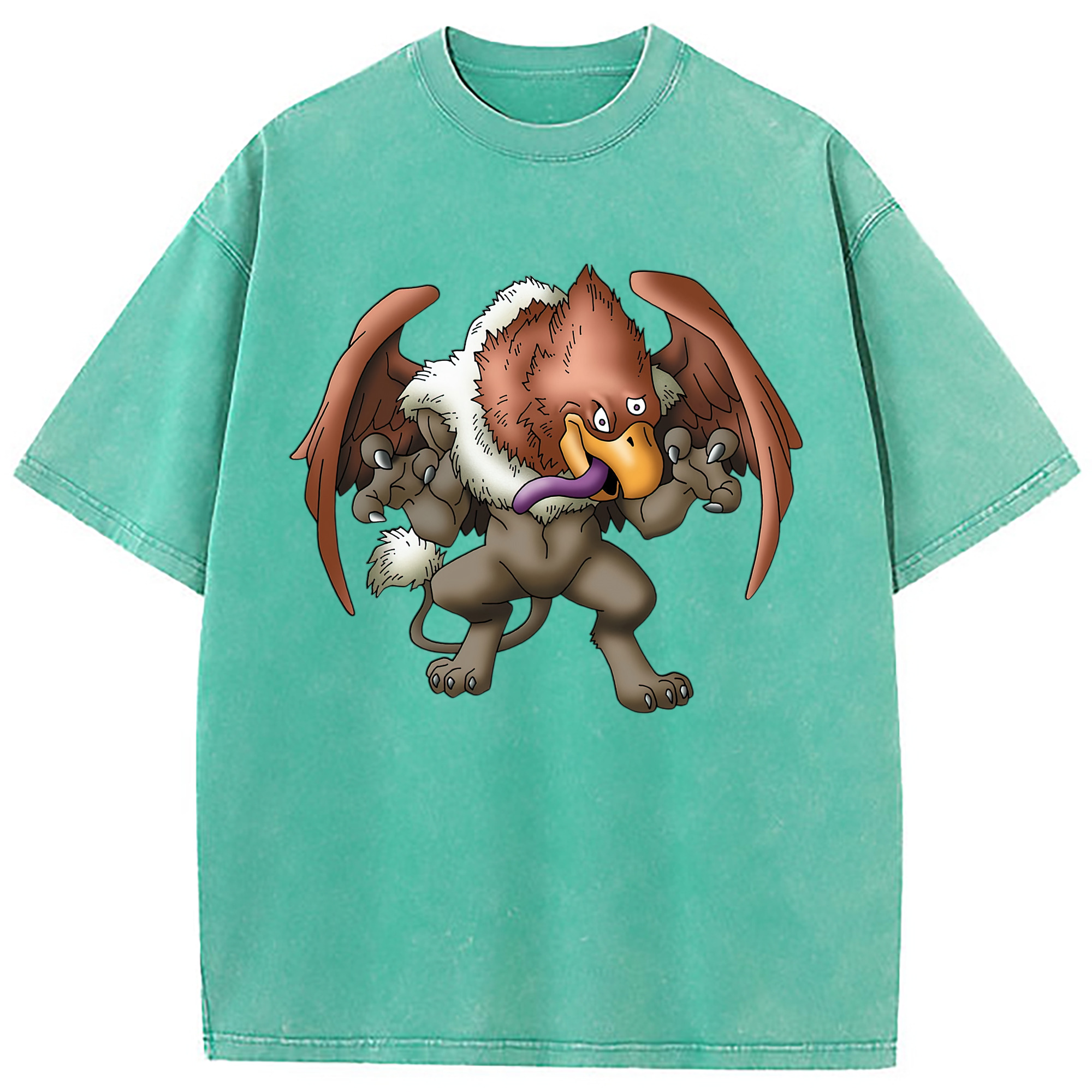 （画像用） ドラゴンクエスト Doragon Kuesuto Dragon Quest 綿100% ヴィンテージ風 半袖Tシャツ（フロントプリント）